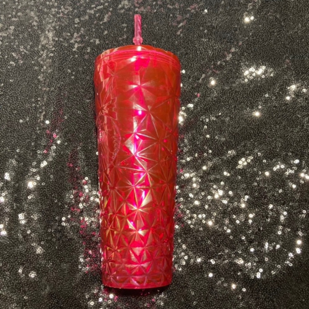 Starbucks Venti Tumbler Fuchsia Flower Pink Prism 24oz Cold Cup Summer 2024 NWT - Picture 8 of 17